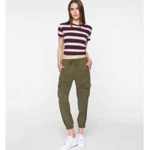 Pam & Gela Green Snap Leg Cargo Pant Sz Medium